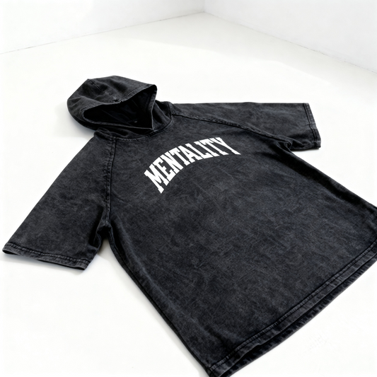 Snow Washed Hooded Boxy T-Shirt