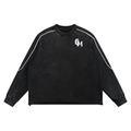Mineral Wash Piping Raw Hem Sweatshirt
