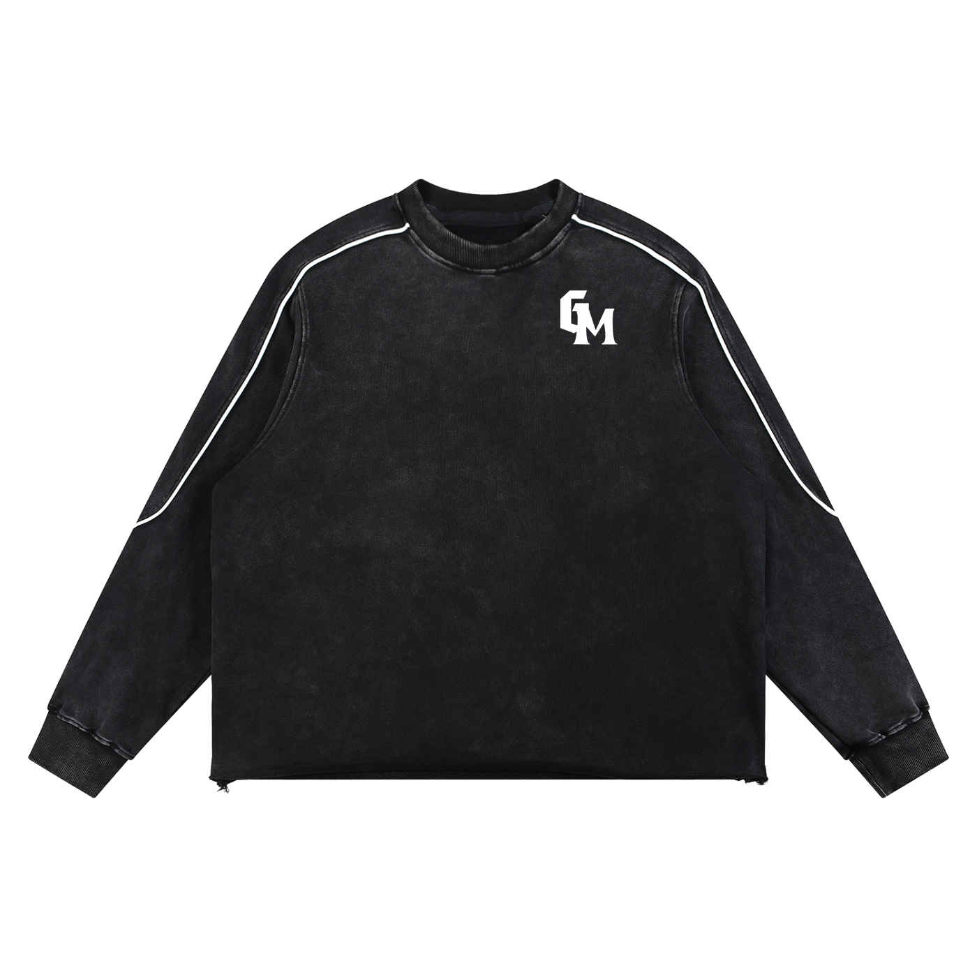 Mineral Wash Piping Raw Hem Sweatshirt