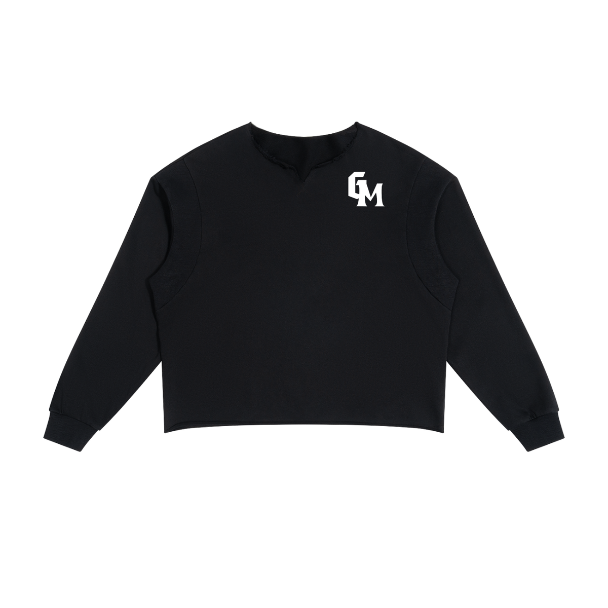 Unisex Paneled Raw Edge Boxy Sweatshirt